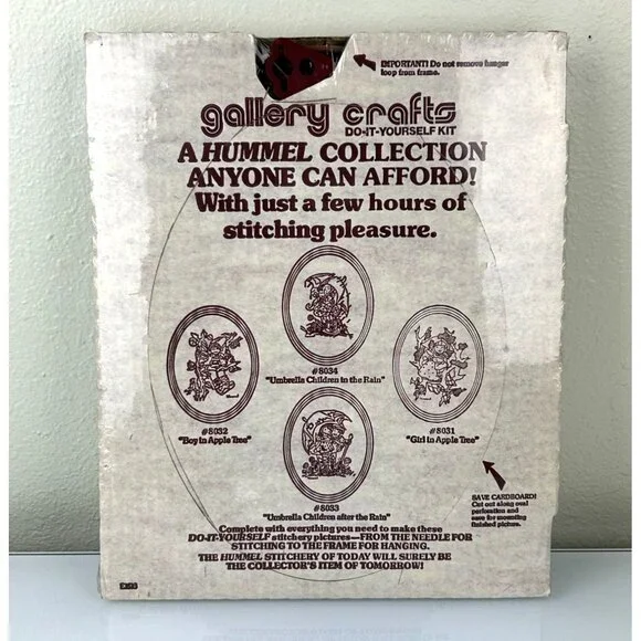 Gallery Crafts Hummel Stitchery Crewel Kit Frame Included 1976 Umbrella Children - Picture 10 of 16